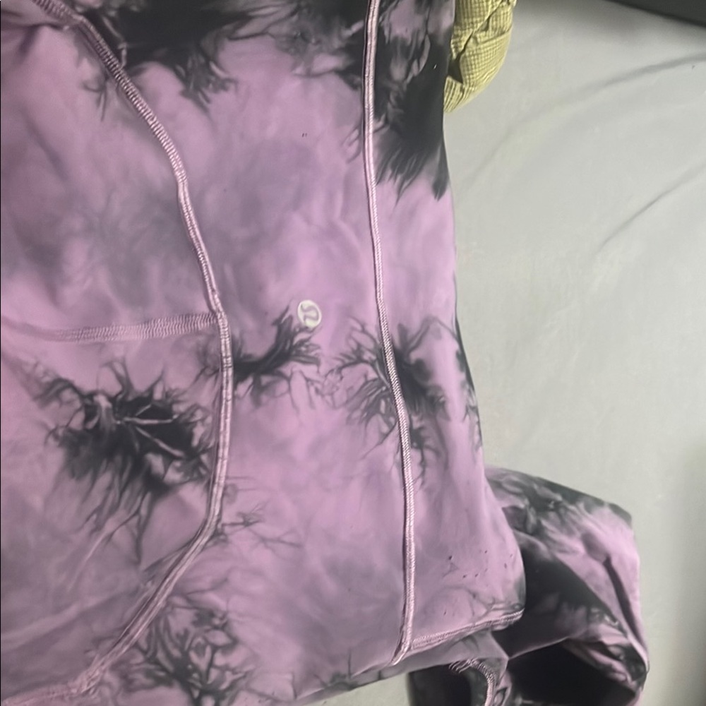 Lululemon Purple and Black Tie-Dye Leggings